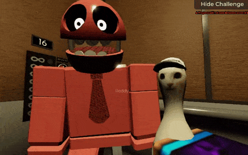 a video game character named freddy is standing next to a white cat