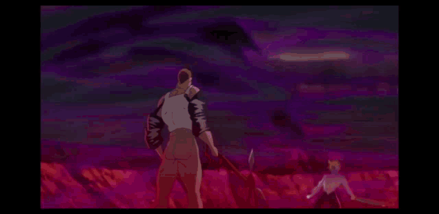 a person is standing in a dark room with purple smoke coming out of their mouth .