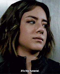 a close up of a woman 's face with the words it 's his funeral