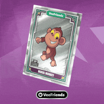 a silver card with a monkey on it that says moral monkey