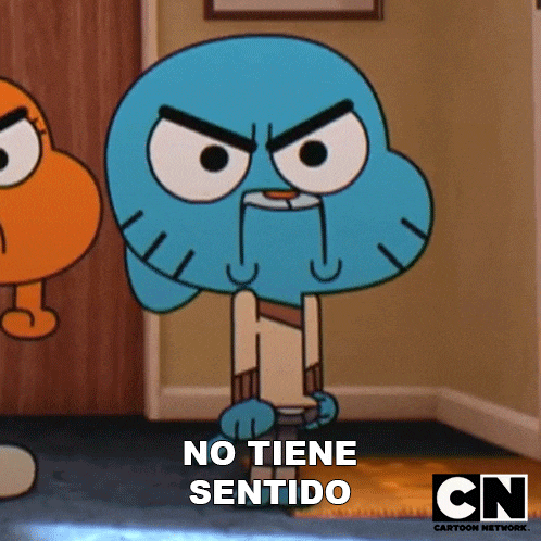 gumball from the amazing world of gumball says no tiene sentido in a cartoon