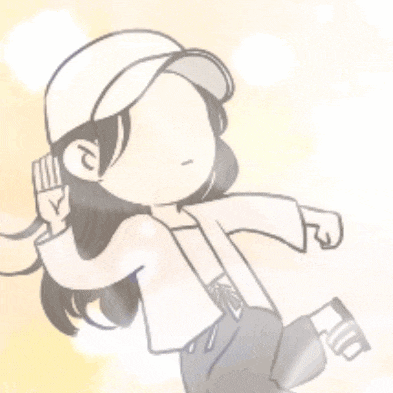 a drawing of a girl wearing a baseball cap and holding a fork