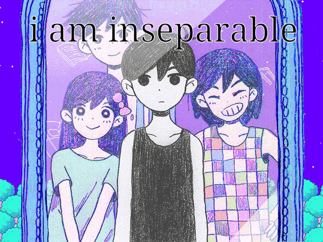 a drawing of a group of people with the words i am inseparable above them