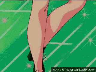 a gif of a woman 's legs with the words make gifs at gifsoup.com below it