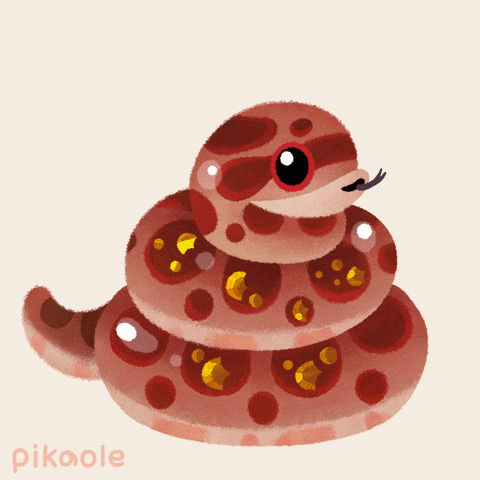 a drawing of a snake with pikaole written on the bottom right