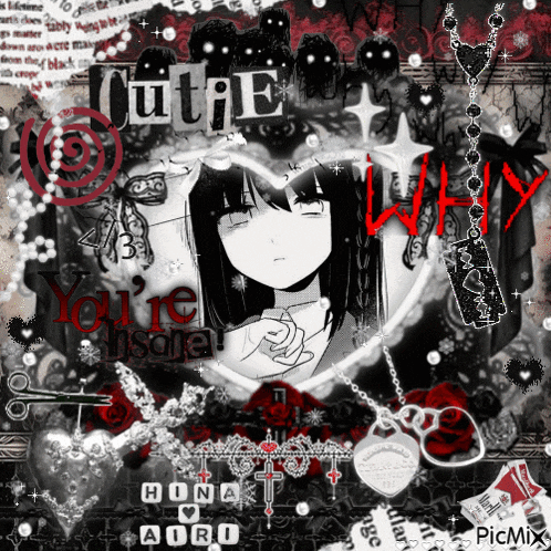 a picture of a girl with a heart and the words tutue