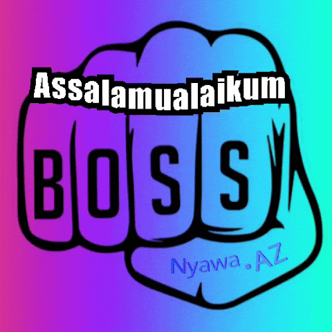 a fist with the words assalamualaikum boss on it