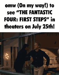 two men are standing next to each other in front of a sign that says " the fantastic four " on it
