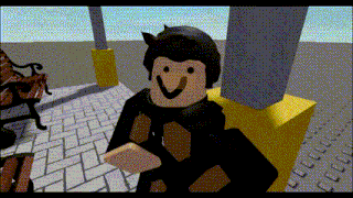a cartoon character with a smile on his face