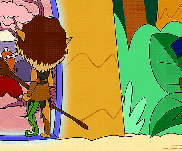 a cartoon drawing of a lion holding a sword