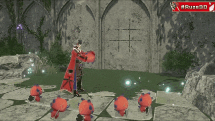a video game called # ruze3d is being played on a tablet