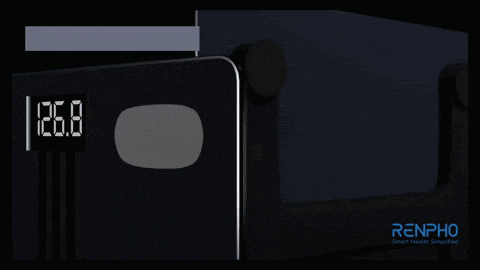 the renpho app is easy to progress over time written on a black background