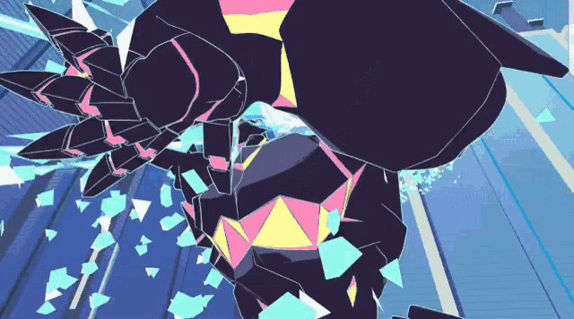 a drawing of a robot with a lot of triangles