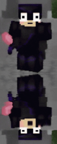 a minecraft character is holding a pink heart in his hand