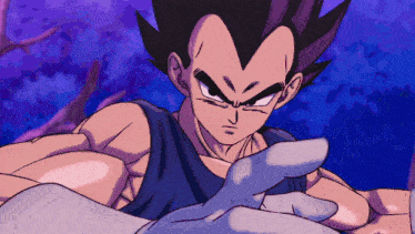 a close up of a cartoon character 's face with a blue background