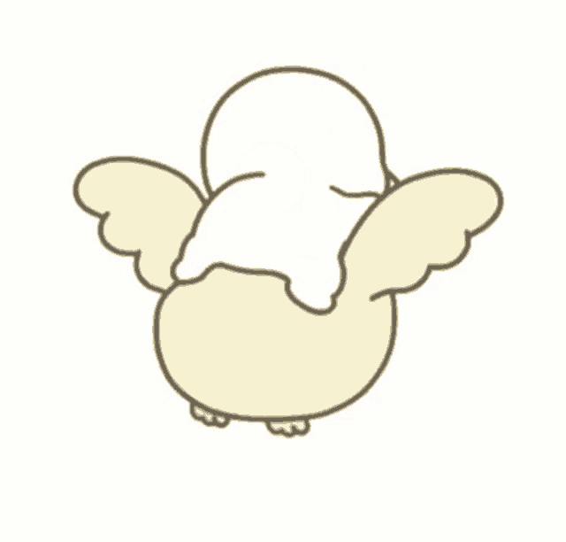 a cartoon drawing of a baby duck riding on the back of another duck .