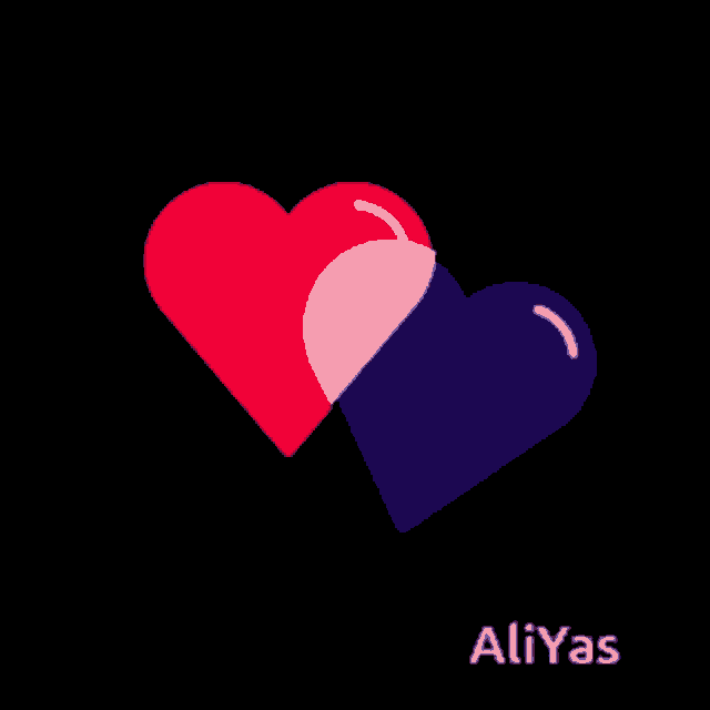 two hearts with the name aliyas on the bottom