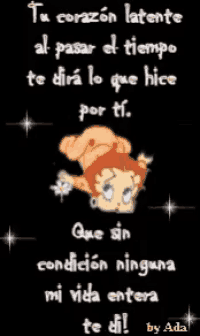 a picture of betty boop with a quote in spanish on it