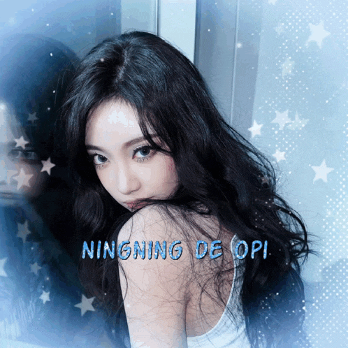 a picture of a woman with the name ningning de opi written on it
