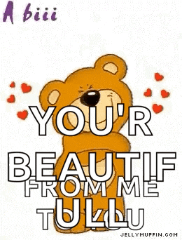 a teddy bear is hugging someone and says `` a big hug from me to u ! ``