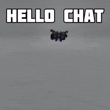 a picture of a robot with the words hello chat on it