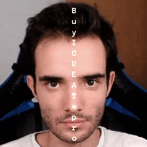 a man with a beard is wearing a white shirt that says buyiccreatepro