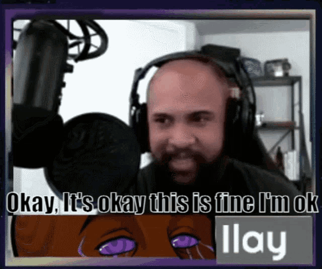 a man wearing headphones says okay this is fine i 'm ok