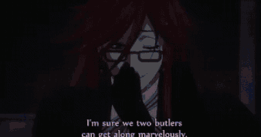 a blurry picture of a person with the words " i 'm sure we two butlers can get along marvelously "
