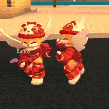 a video game character named bunny is standing next to another character