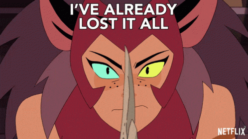a cartoon of a cat with the words i 've already lost it all above her