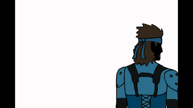 a cartoon drawing of a man with a blue headband on