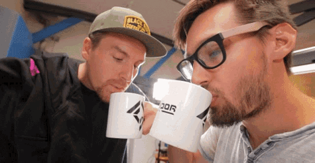 Drinking Coffee Mugs GIF - Drinking Coffee Mugs Cups GIFs