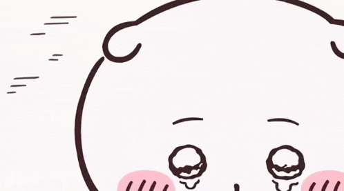 a cartoon drawing of a pig with tears coming out of it 's eyes