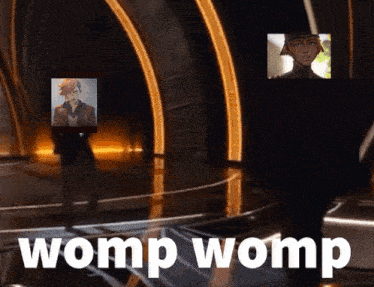 a picture of a man and a picture of a woman with the words womp womp