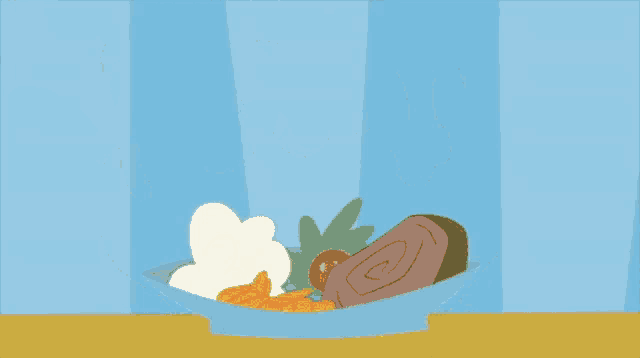 a cartoon drawing of a fire with a blue wall in the background