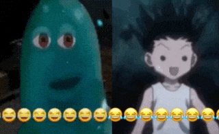 a picture of a ghost and a picture of a boy with smiley faces