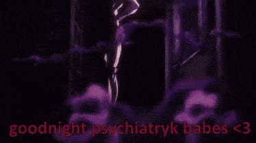 a close up of a person 's face with the words " goodnight psychiatrik babes < 3 " below it