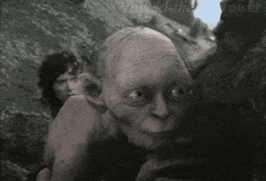 a black and white photo of gollum with the words " would-the-power " below him