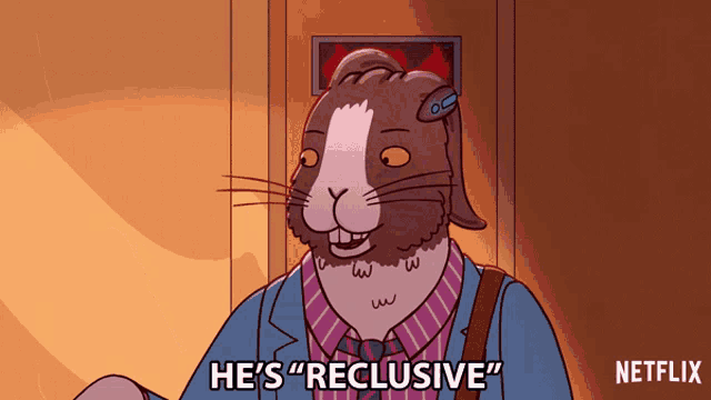 a cartoon of a rabbit says he 's " recclusive "