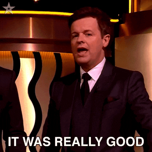 a man in a suit is saying it was really good