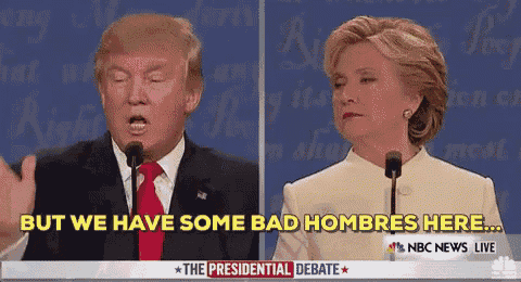 donald trump and hillary clinton are giving their speeches during the presidential debate