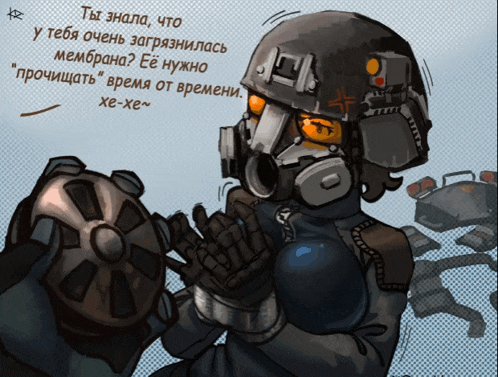 a drawing of a soldier with a helmet and a gas mask
