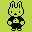 a pixel art drawing of a rabbit wearing a tuxedo .
