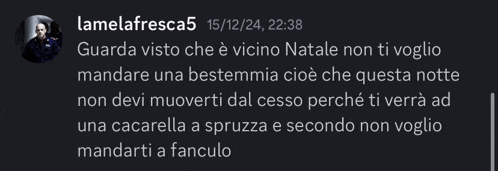 a screenshot of a message from lamelfresca5 dated 15/12/24