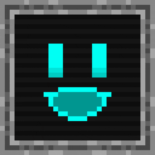a pixel art drawing of a smiley face with a black background