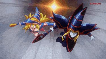 a konami logo can be seen on the bottom of a cartoon