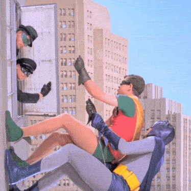 a group of superheros including batman and robin