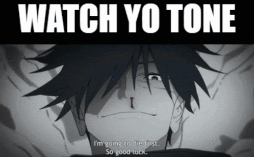 a picture of a man with a bloody nose and the words watch yo tone