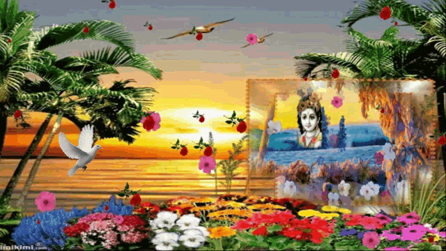 Jai Sh Krishna Bird GIF - Jai Sh Krishna Bird Flowers GIFs