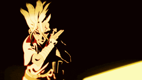 a drawing of a person with a yellow light behind them